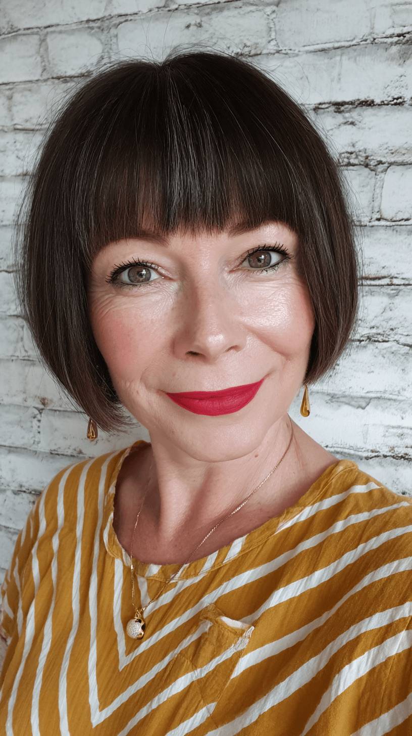 Chic Straight Bob with Bold Bangs