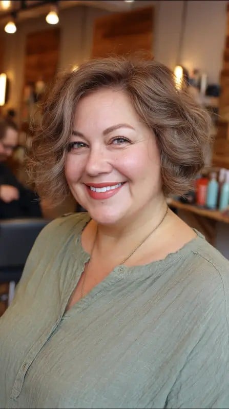 Chic Textured Bob with Playful Curls