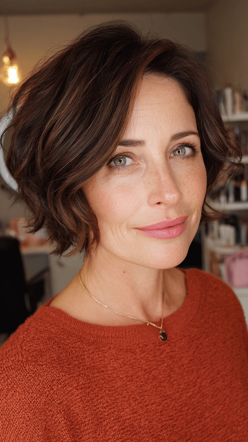 Chic Textured Bob with Soft Curls