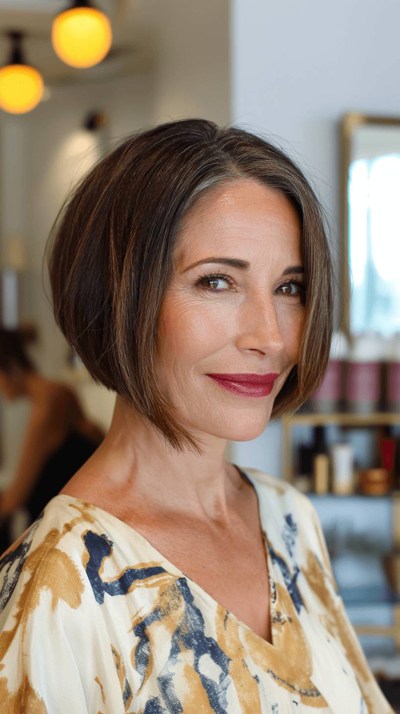 Chic Textured Bob with Subtle Highlights
