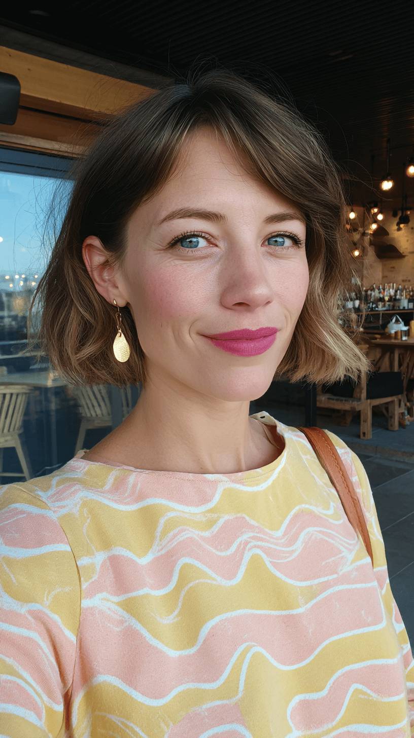Chic Textured Lob with Soft Waves