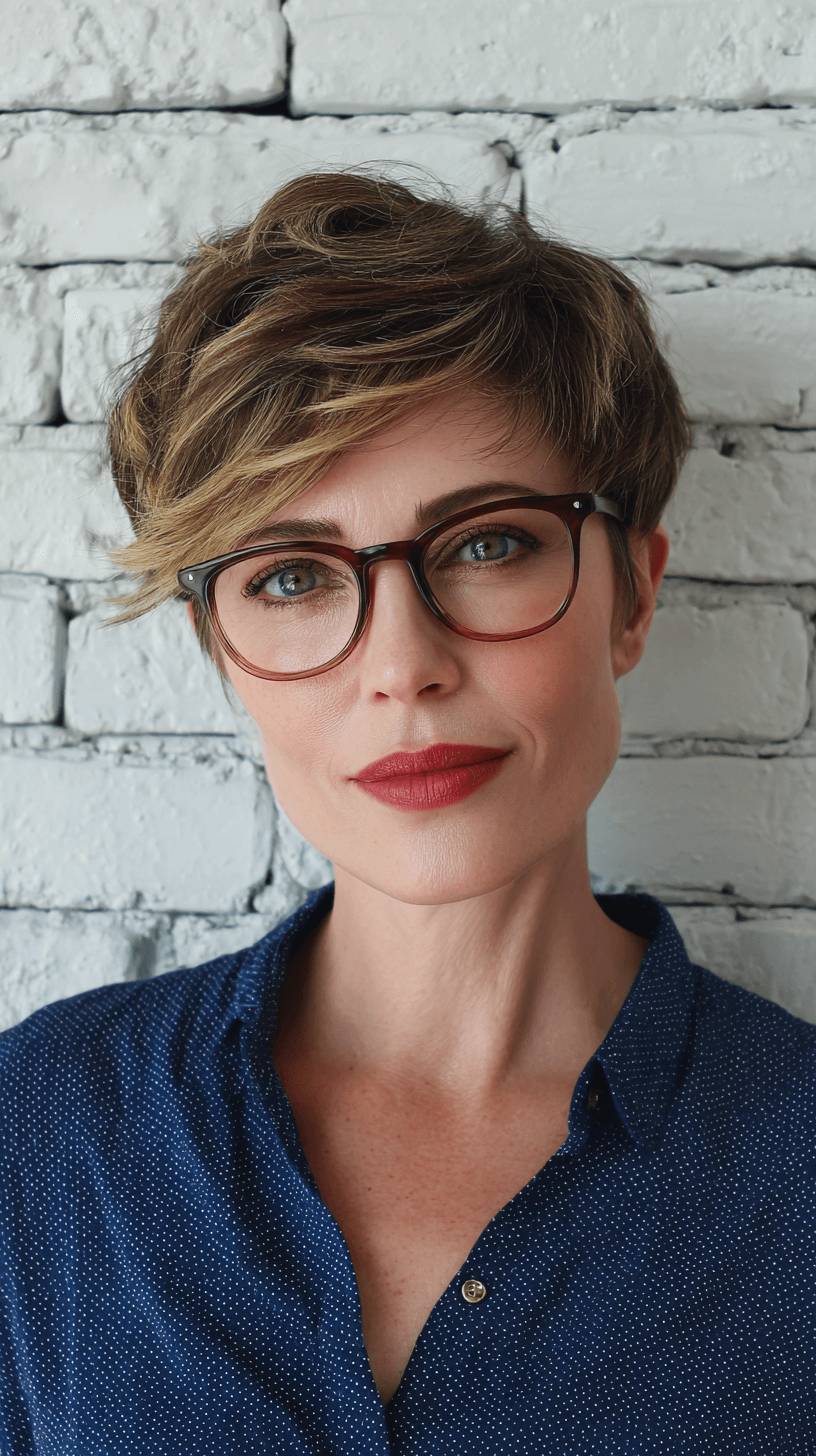 Chic Textured Short Cut with Subtle Highlights