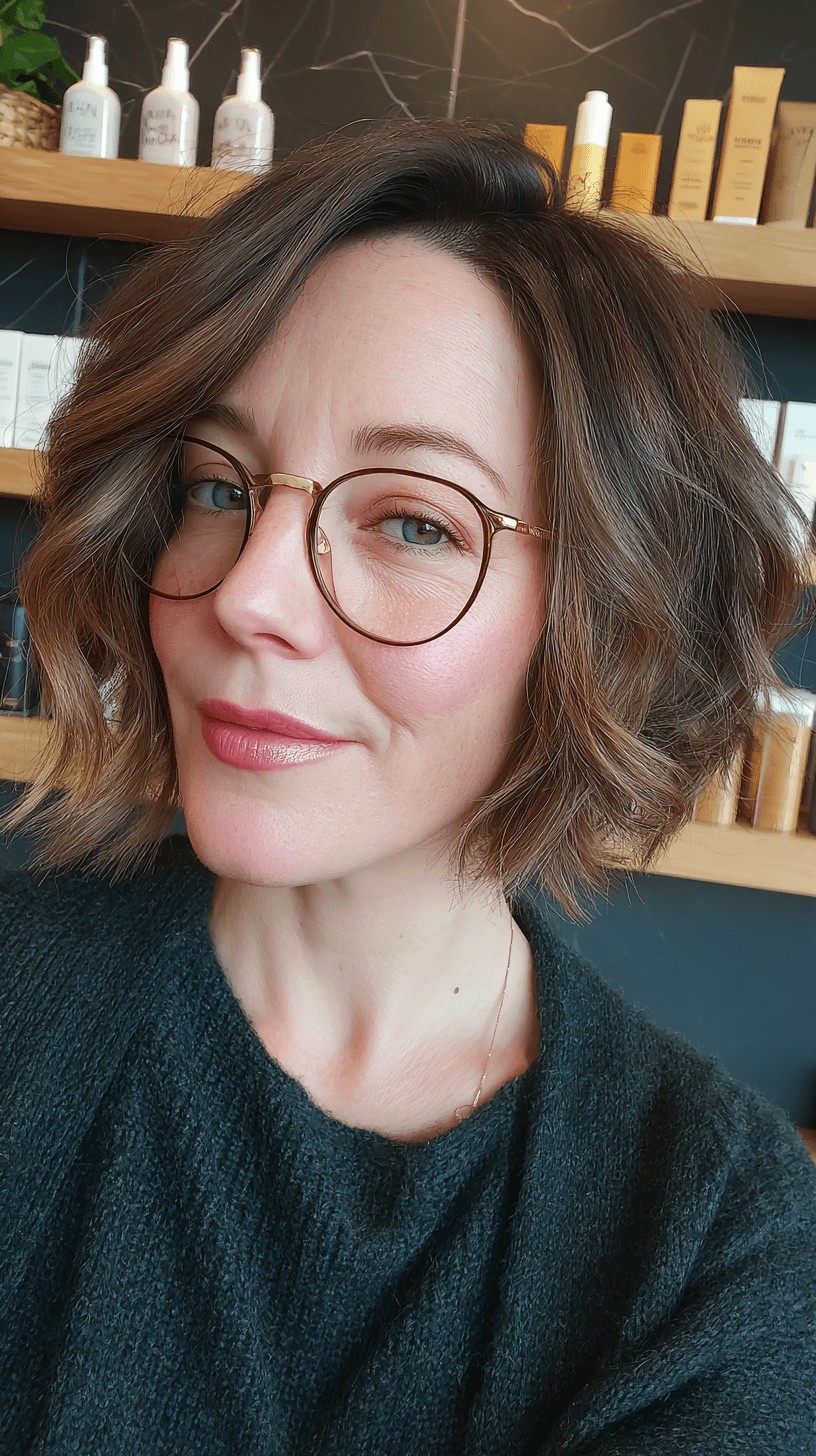 Chic Wavy Bob with Delicate Layers