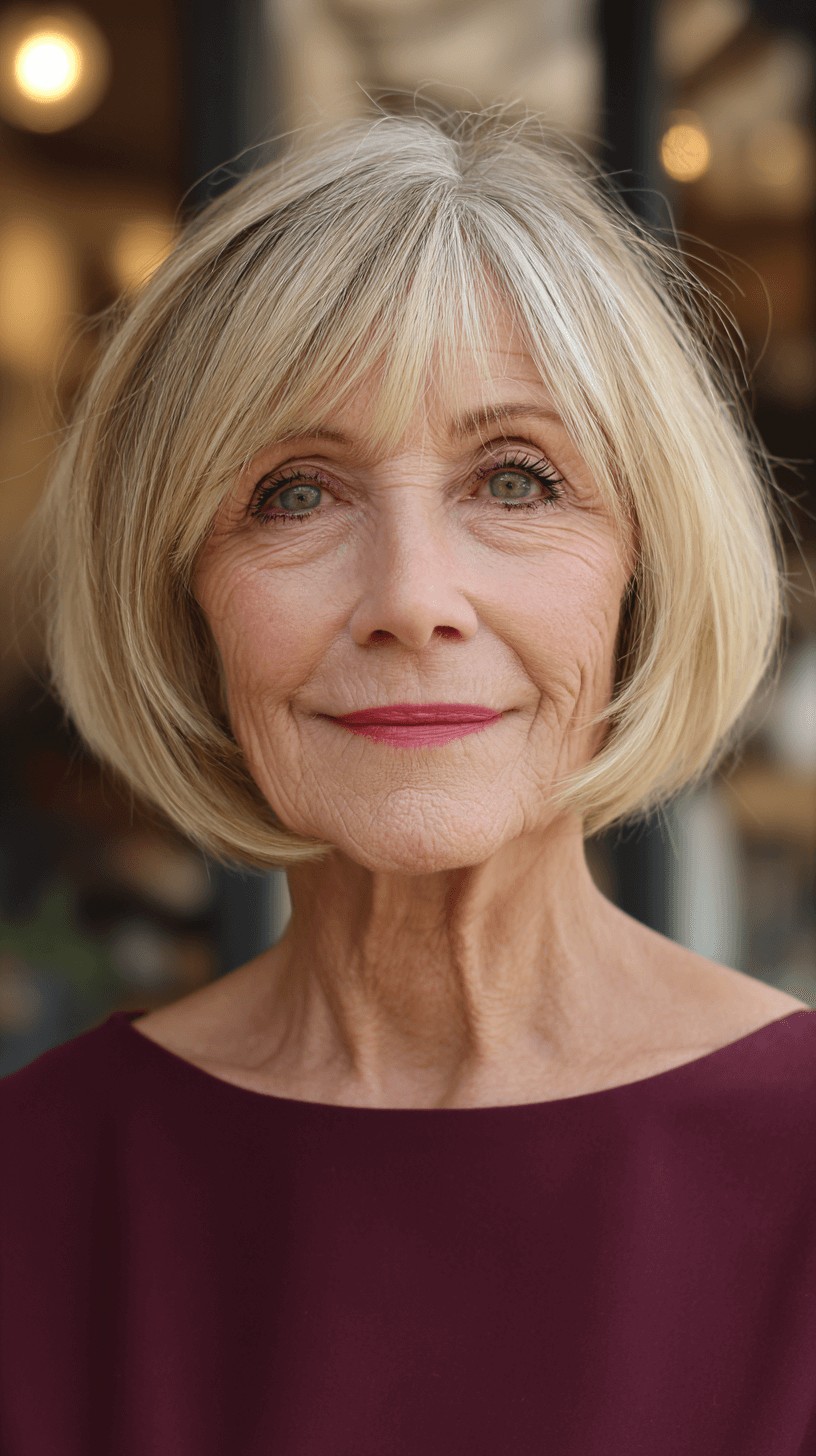Classic Soft Blunt Bob with Subtle Textured Ends