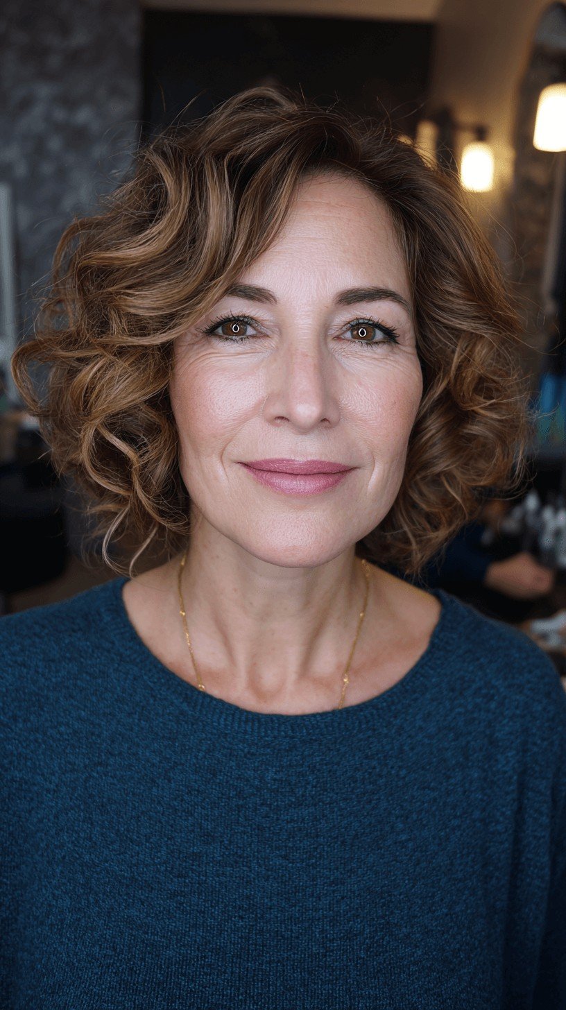 Elegant Curly Shag with Soft Volume