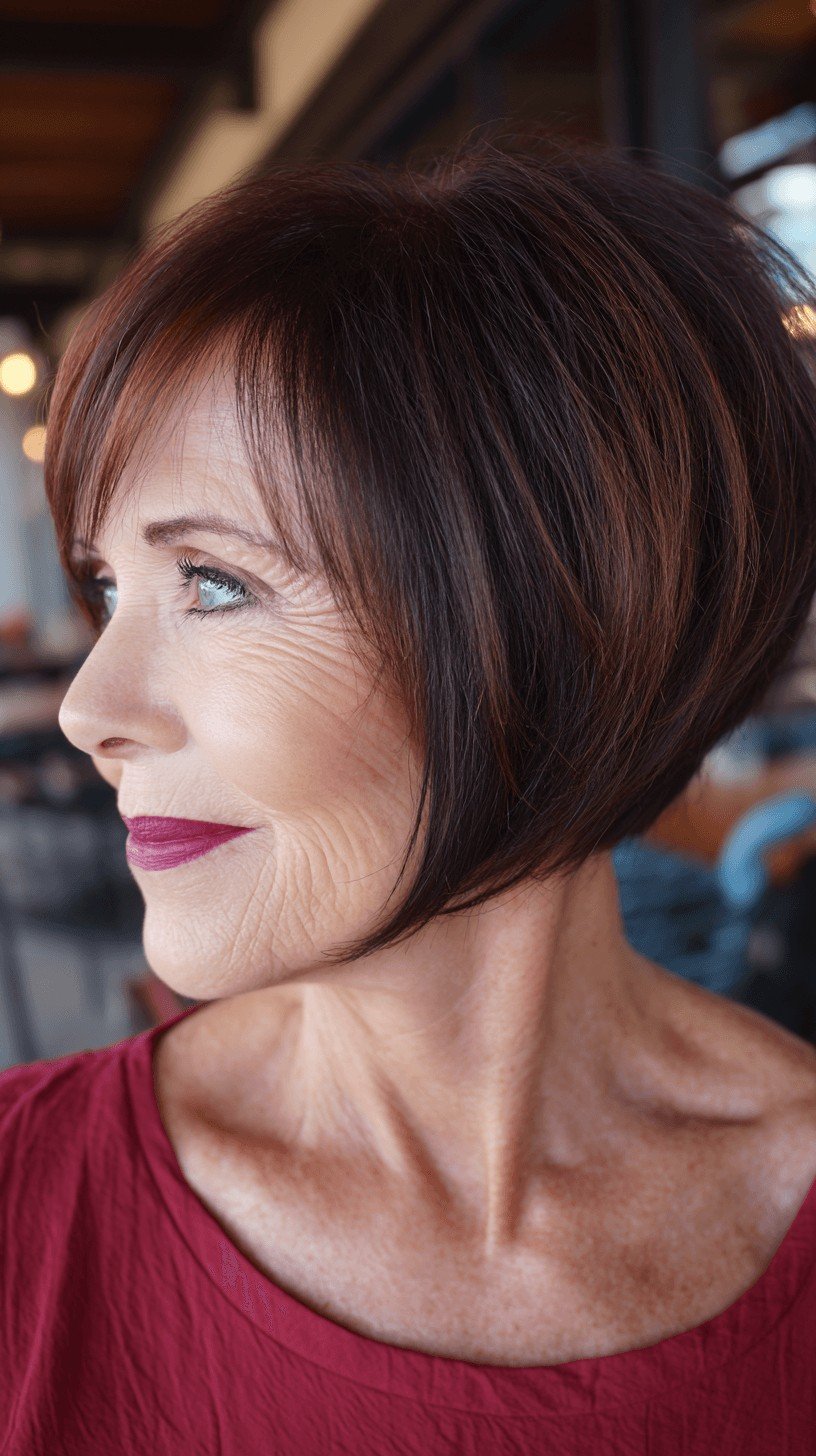 Modern Chocolate Stacked Bob with Subtle Layers