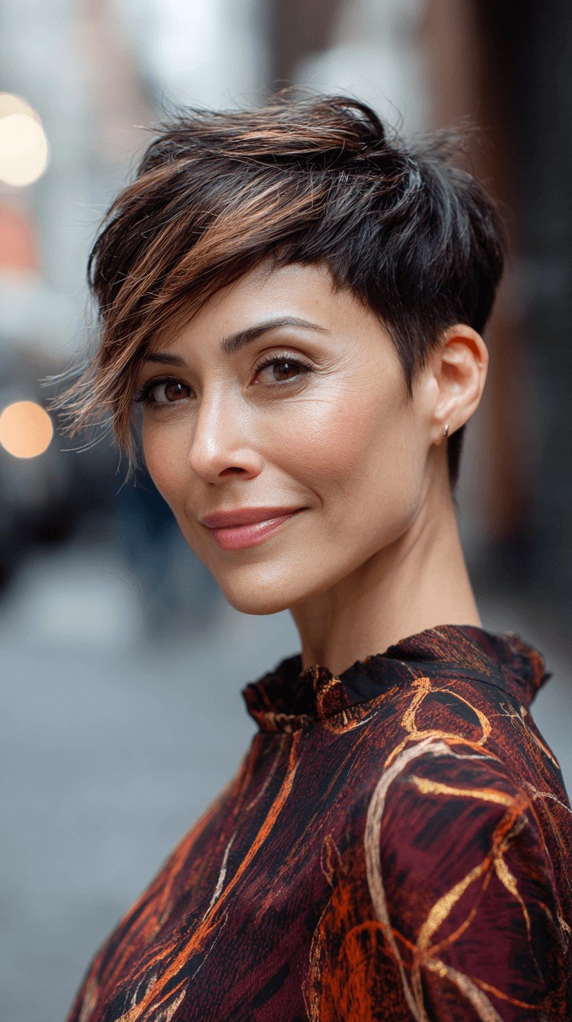 Modern Textured Pixie with Face-Framing Highlights