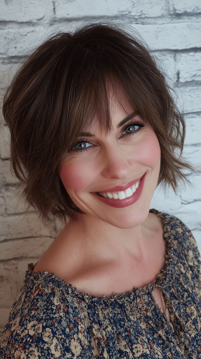Modern Textured Short Cut with Wispy Bangs