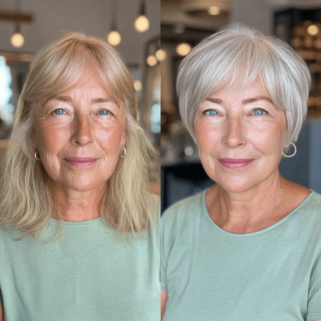 Modern Textured Silver Bob with Subtle Layers