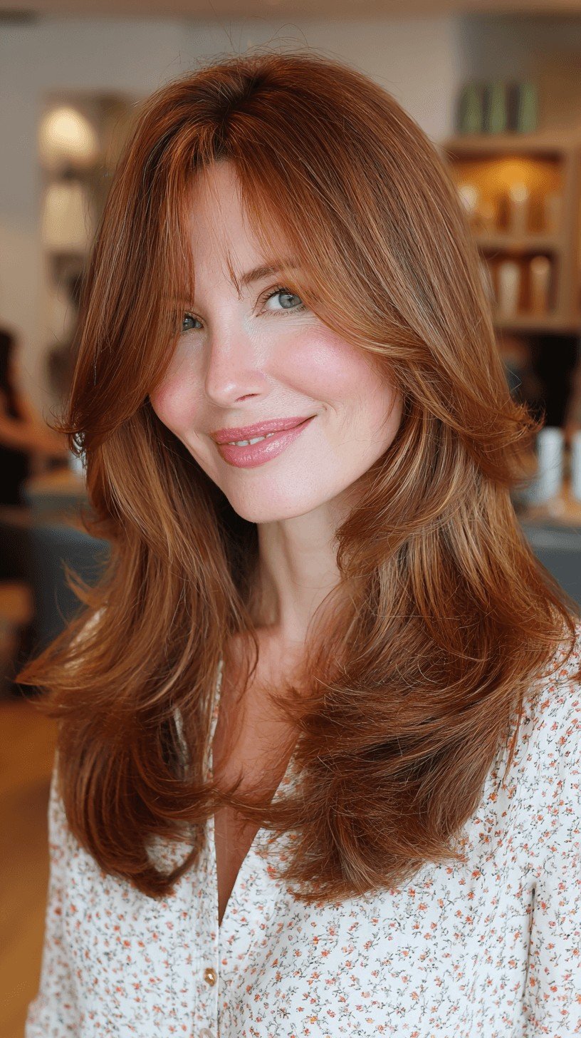 Radiant Layered Butterfly Cut with Face-Framing Layers