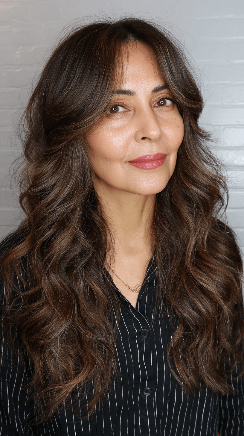 Richly Layered Butterfly Cut with Defined Curls