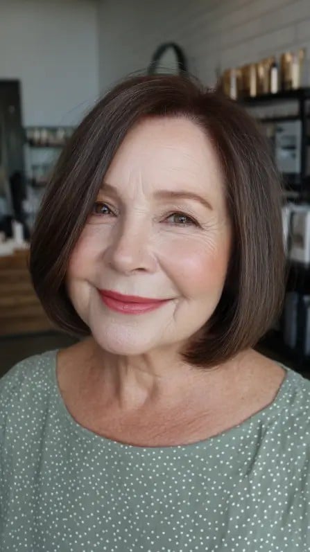 Sleek Dark Chocolate A-Line Bob
