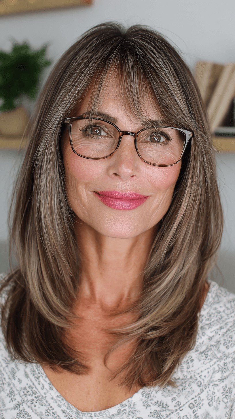 Sleek Layered Butterfly Cut with Subtle Highlights