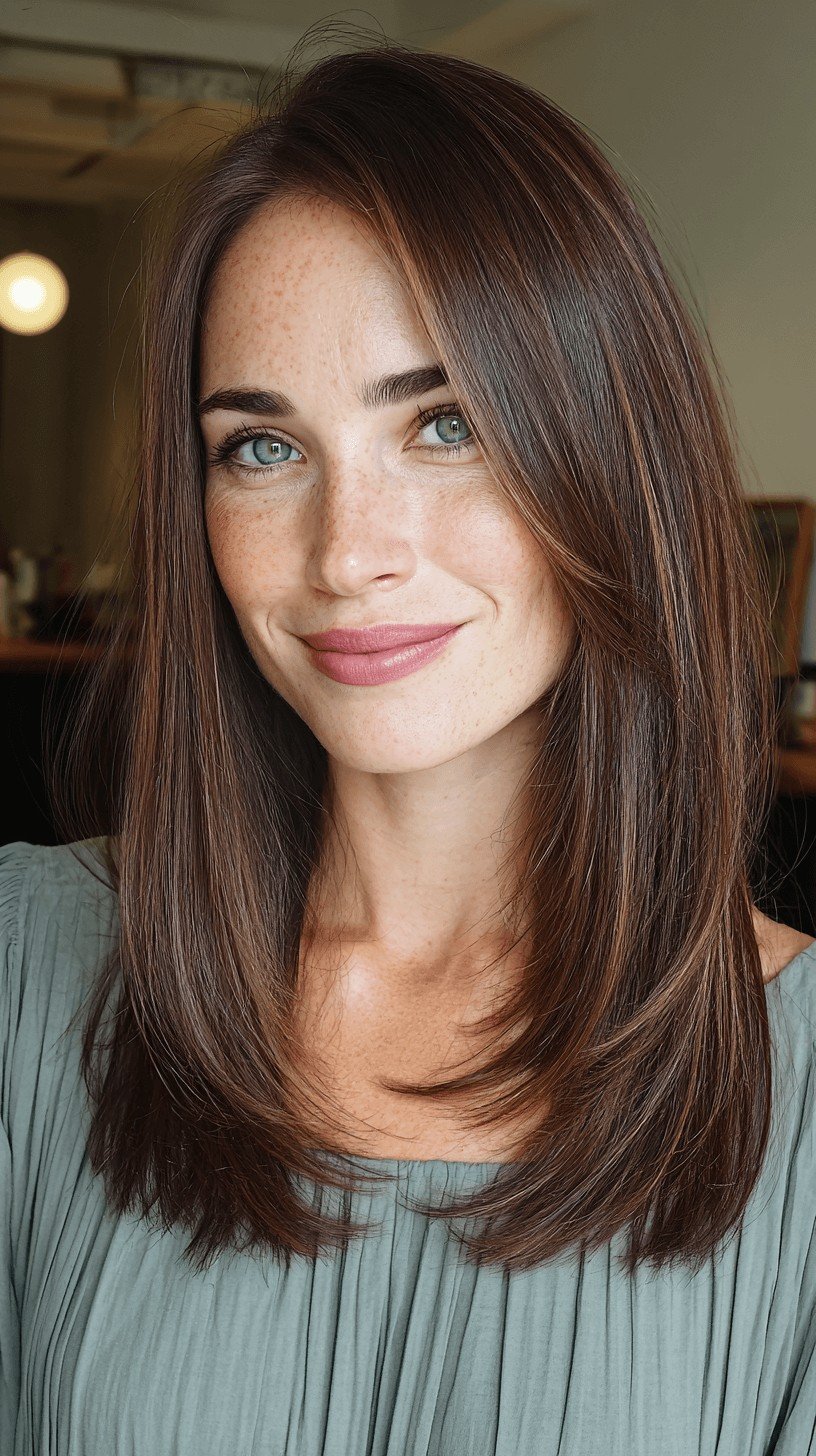 Sleek Long Layered Cut with Subtle Dimension