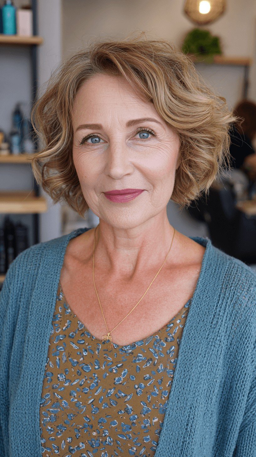 Soft Curly Bob with Flattering Layers