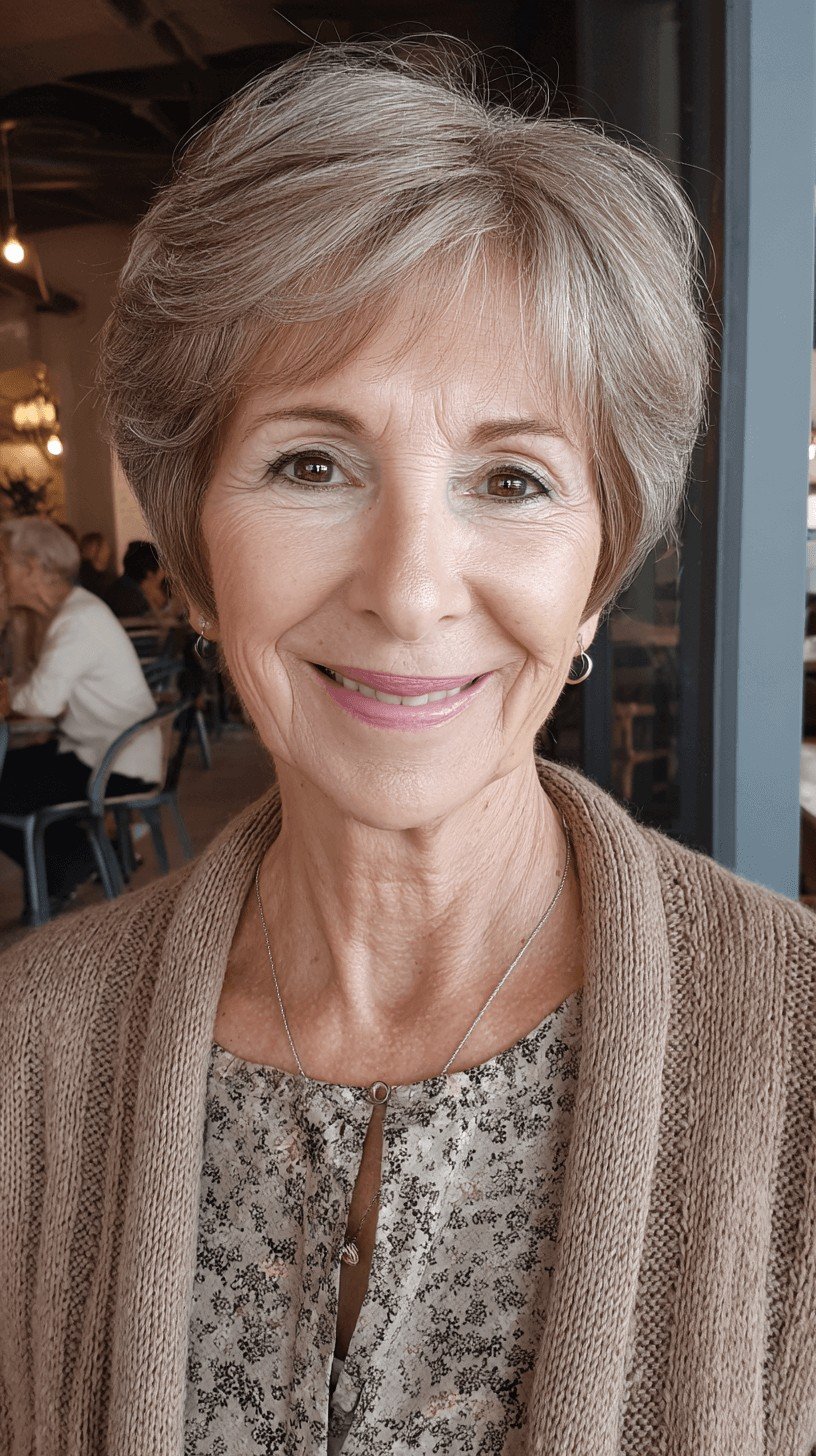Soft Layered Gray Cut with Gentle Texture
