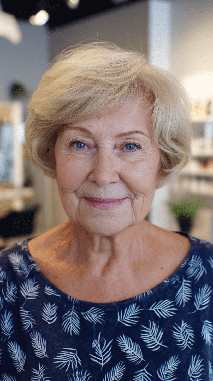 Soft Textured Blonde Bob with Gentle Waves