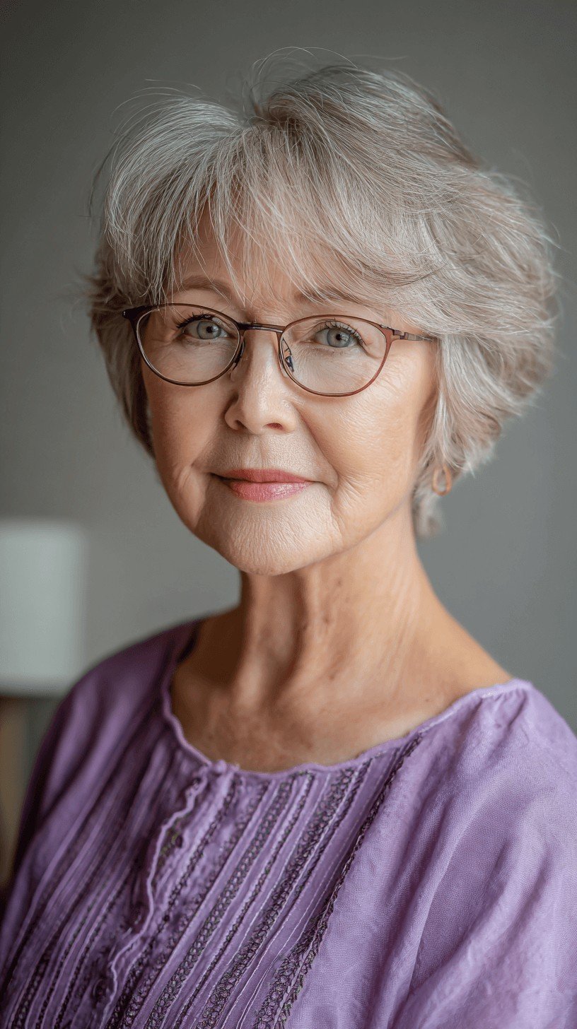 Soft Textured Silver Bob with Subtle Layers