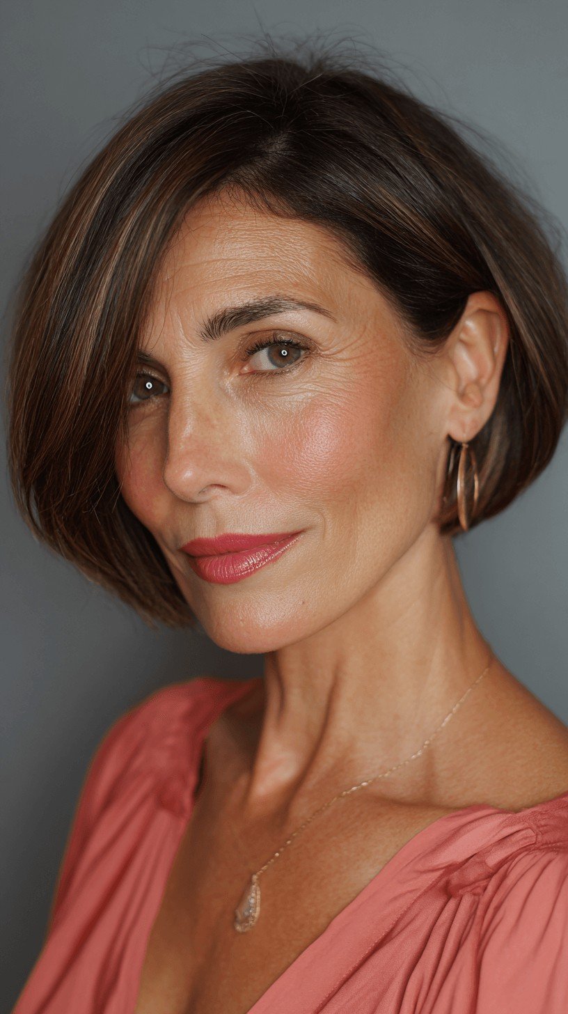 Stylish Textured Bob with Warm Balayage