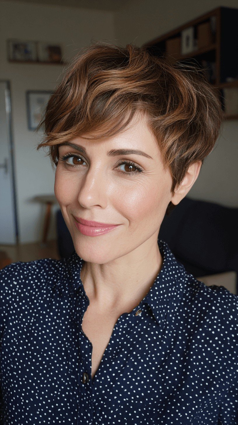 Stylish Textured Pixie with Soft Waves
