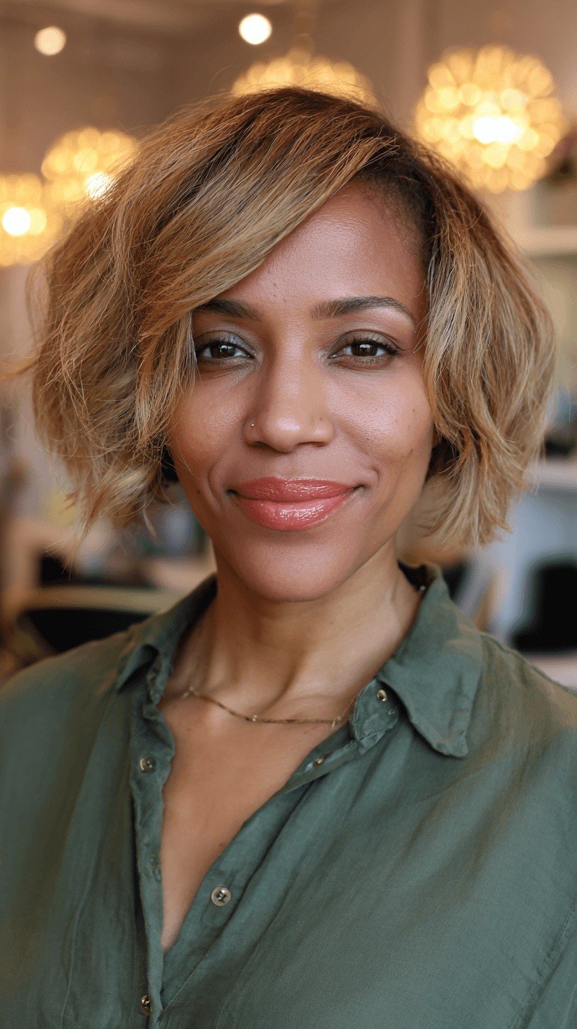 Textured Blonde Bob with Face-Framing Layers