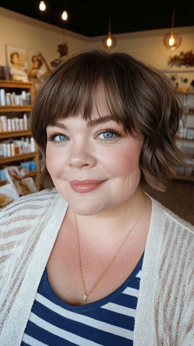 Textured Short Bob with Subtle Flipped Ends