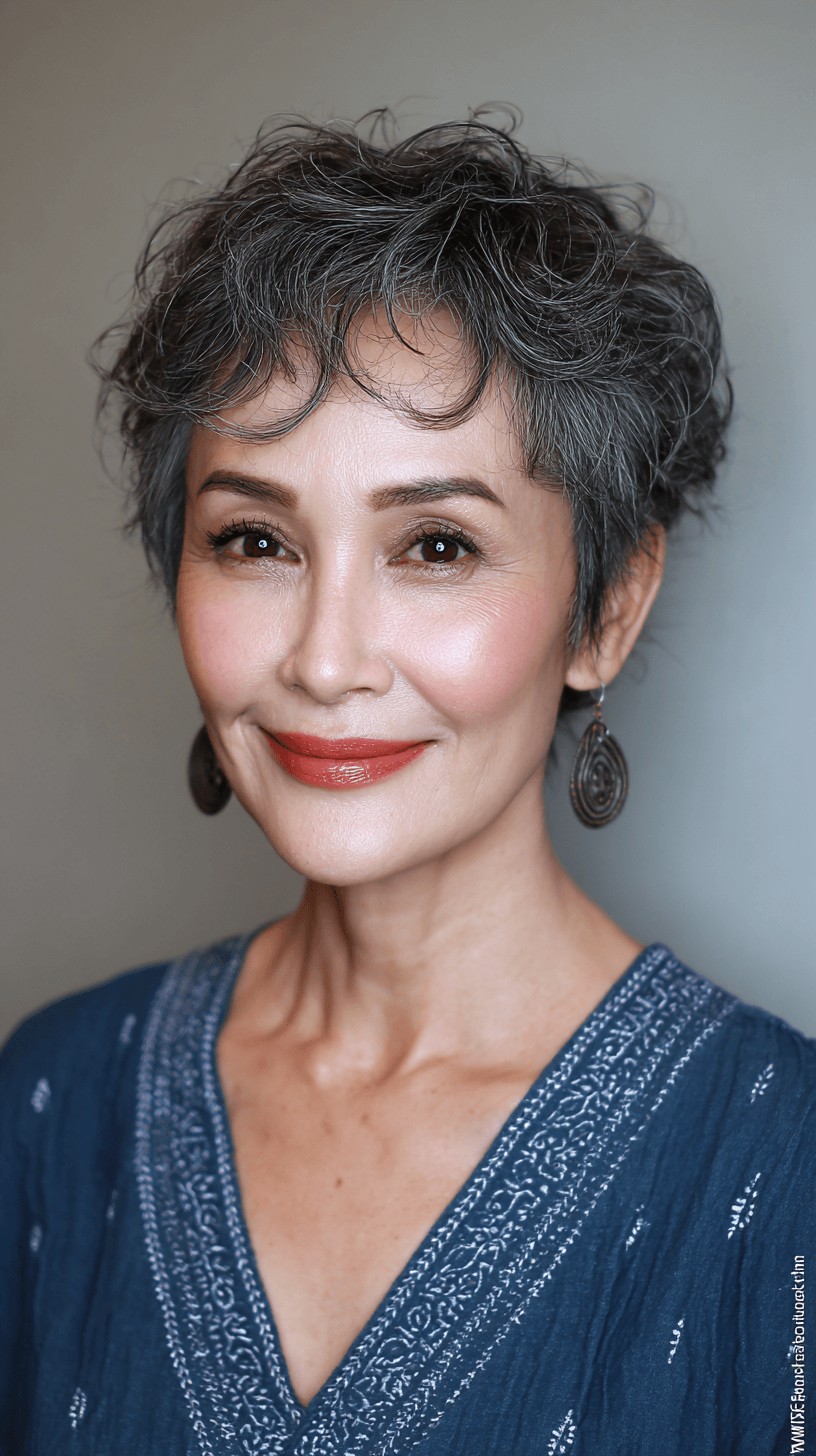Textured Short Crop with Defined Curls