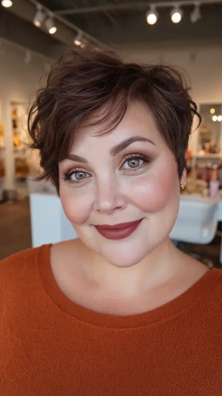 Textured Short Crop with Playful Curls