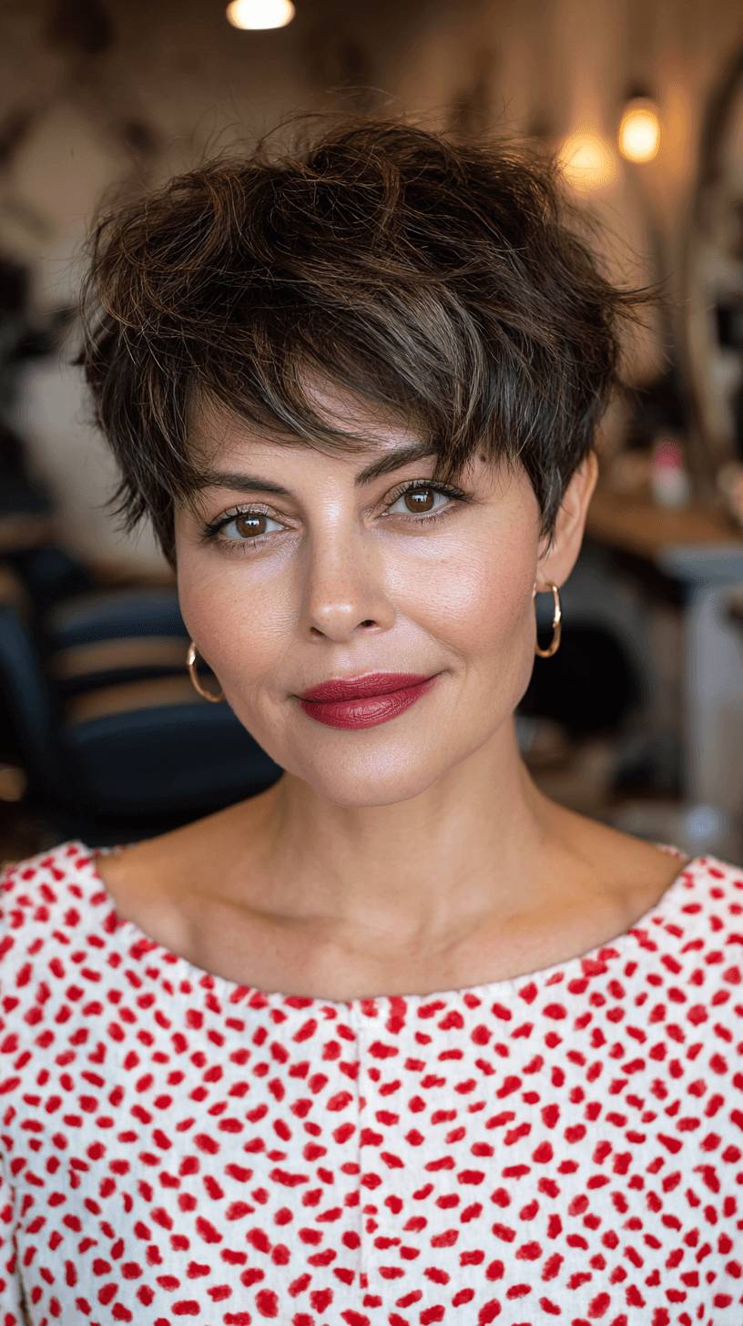 Textured Short Pixie Cut with Soft Layers