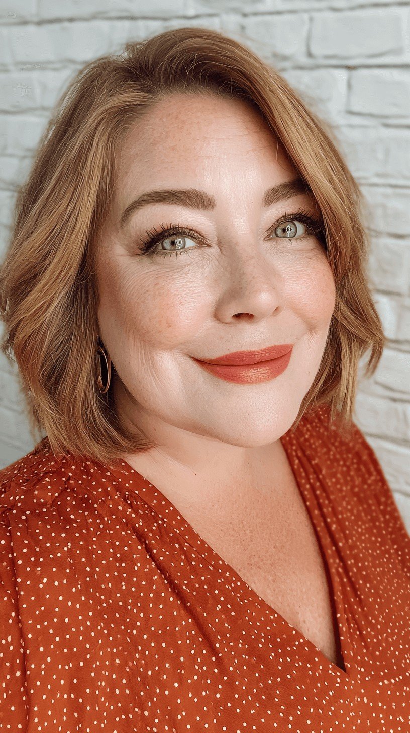 Textured Warm Auburn Bob with Subtle Layers