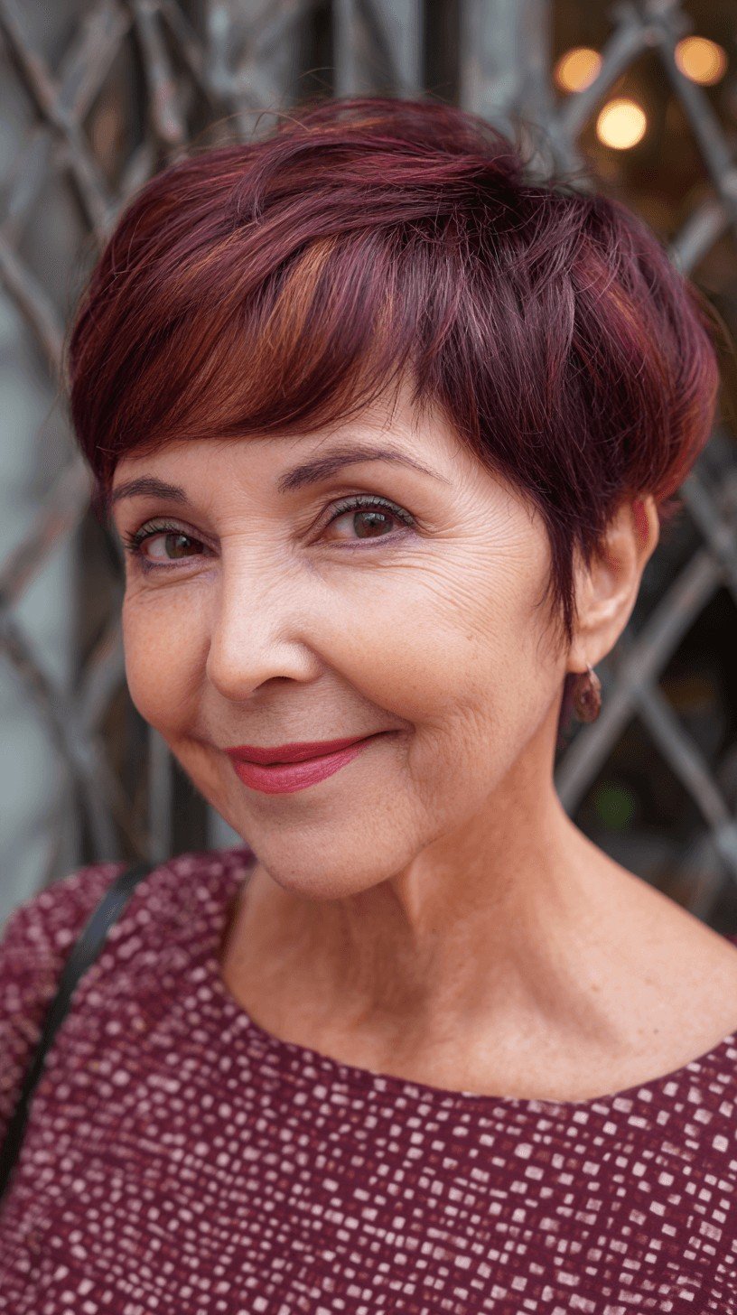 Vibrant Short Pixie Cut with Subtle Highlights