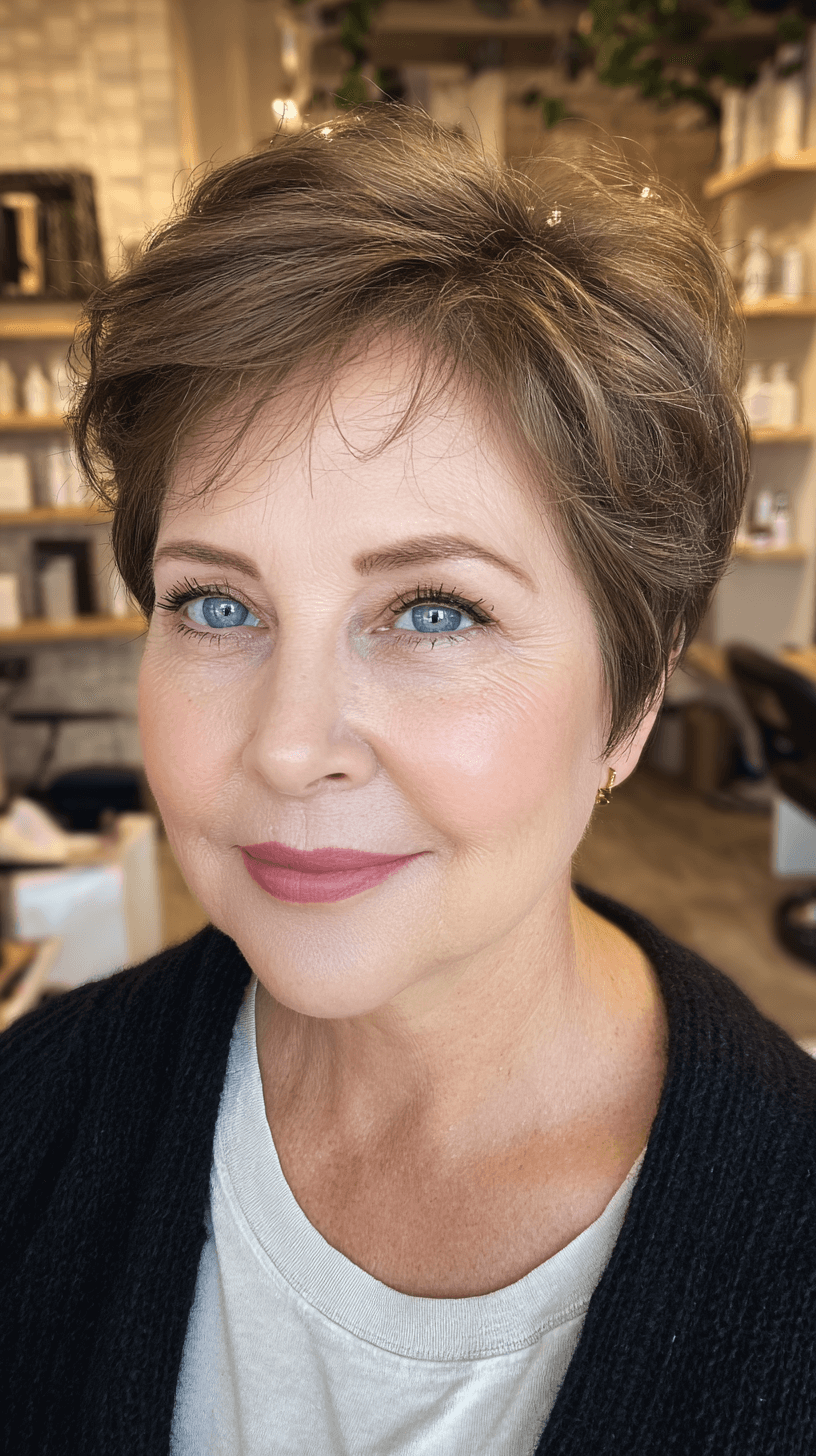 Textured Short Pixie Cut with Soft Layers