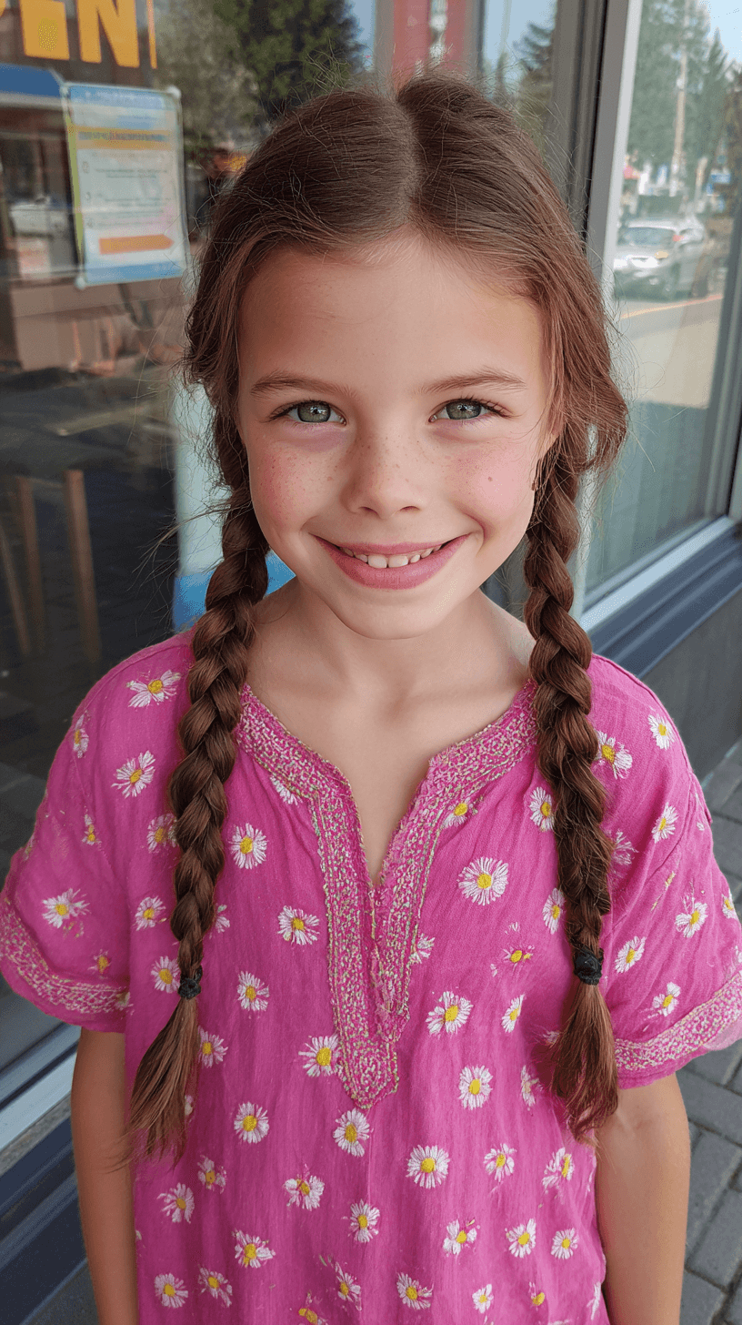 Charming Braided Pigtails with Natural Texture