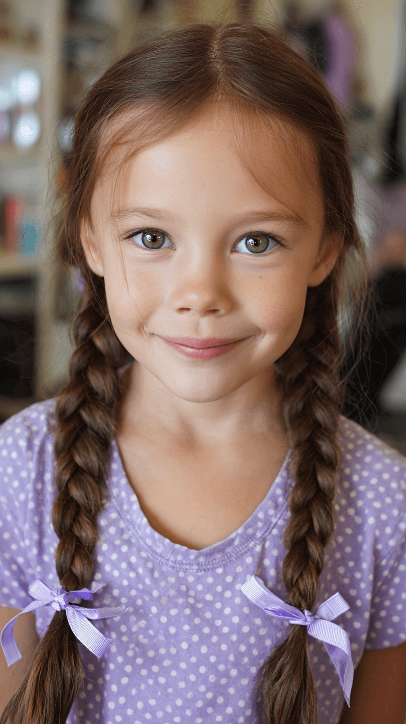 Charming Classic Braids with Playful Ribbons