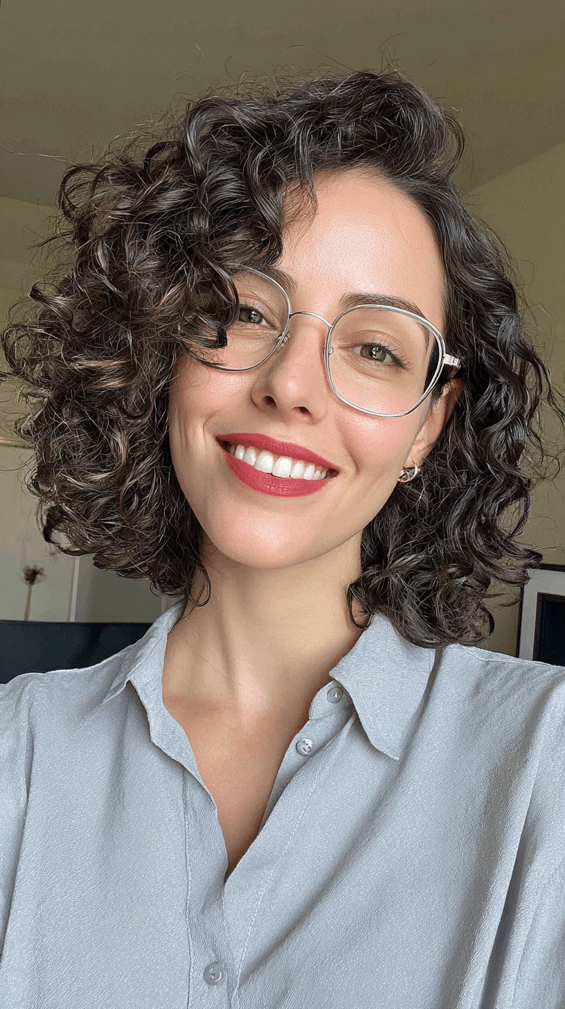 Charming Curly Shoulder-Length Cut with Defined Layers