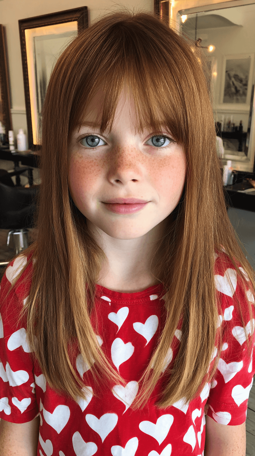 Charming Long Straight Cut with Soft Blunt Bangs