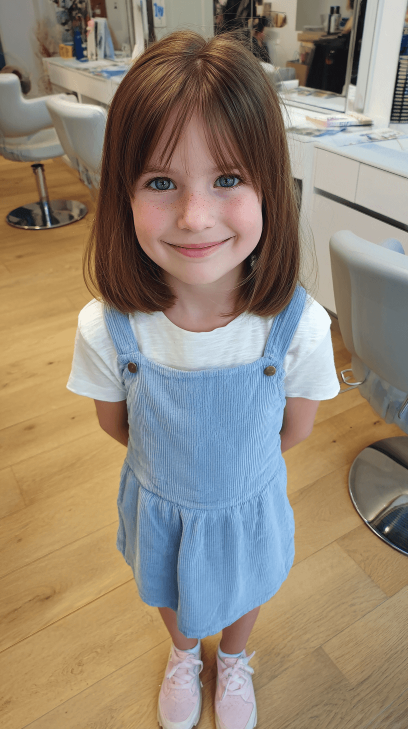 Charming Straight Lob with Subtle Face Framing