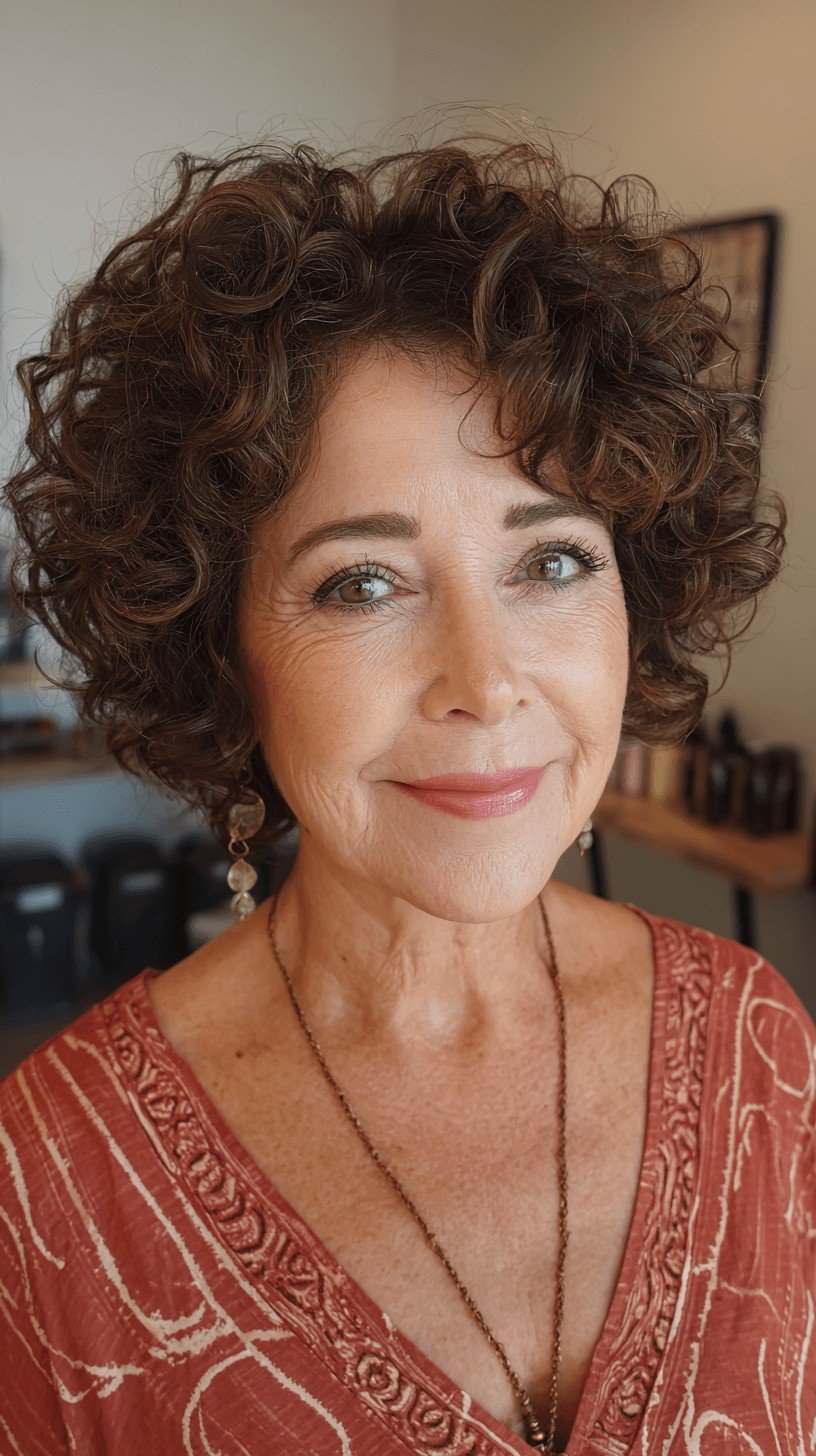 Chic Curly Short Cut with Textured Volume
