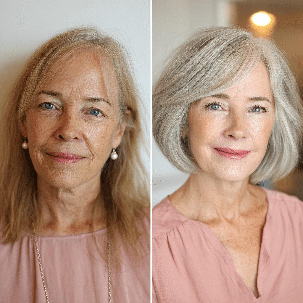 Chic Soft Gray Bob with Subtle Layers
