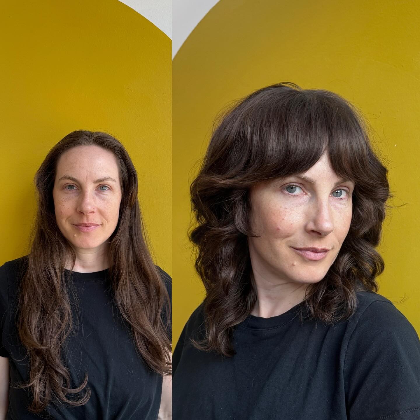 Chic Textured Lob with Curtain Bangs