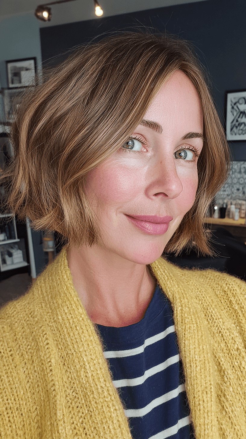 Chic Textured Short Bob with Soft Waves