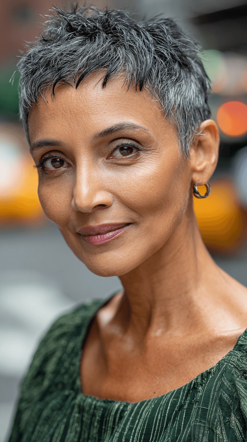 Chic Textured Short Pixie with Defined Edges