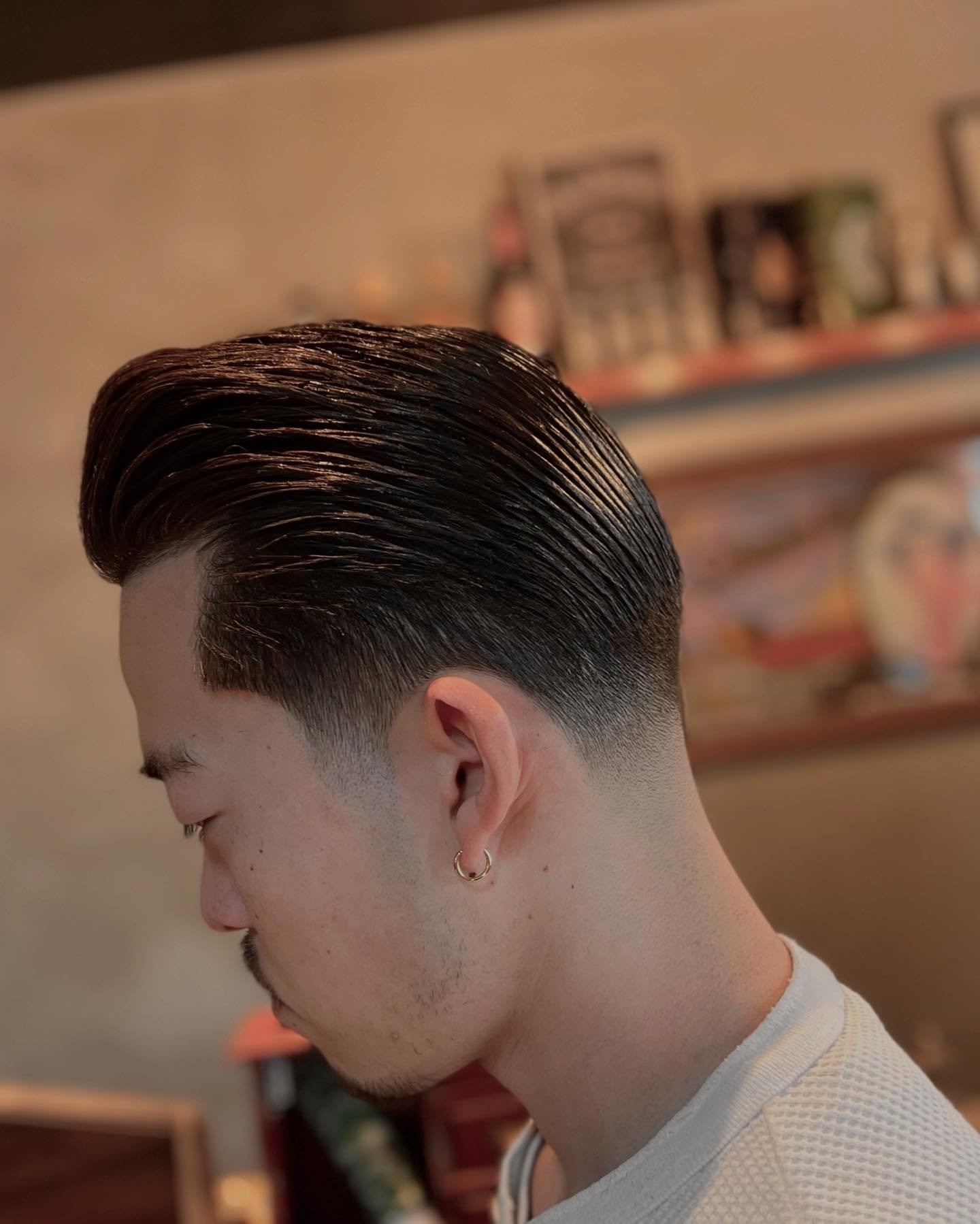 Classic High-Volume Pompadour with Tapered Sides
