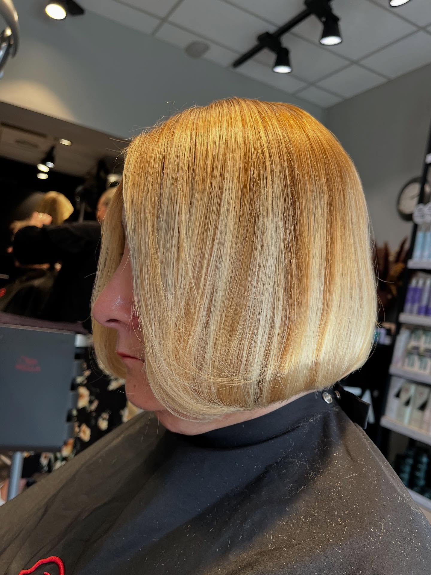 Classic Straight Blunt Bob with Glossy Finish
