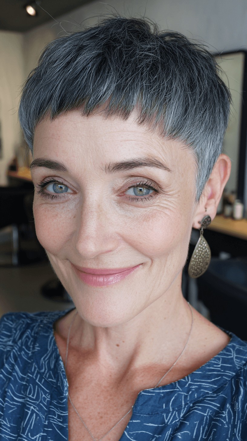 Contemporary Textured Short Cut with Defined Fringe