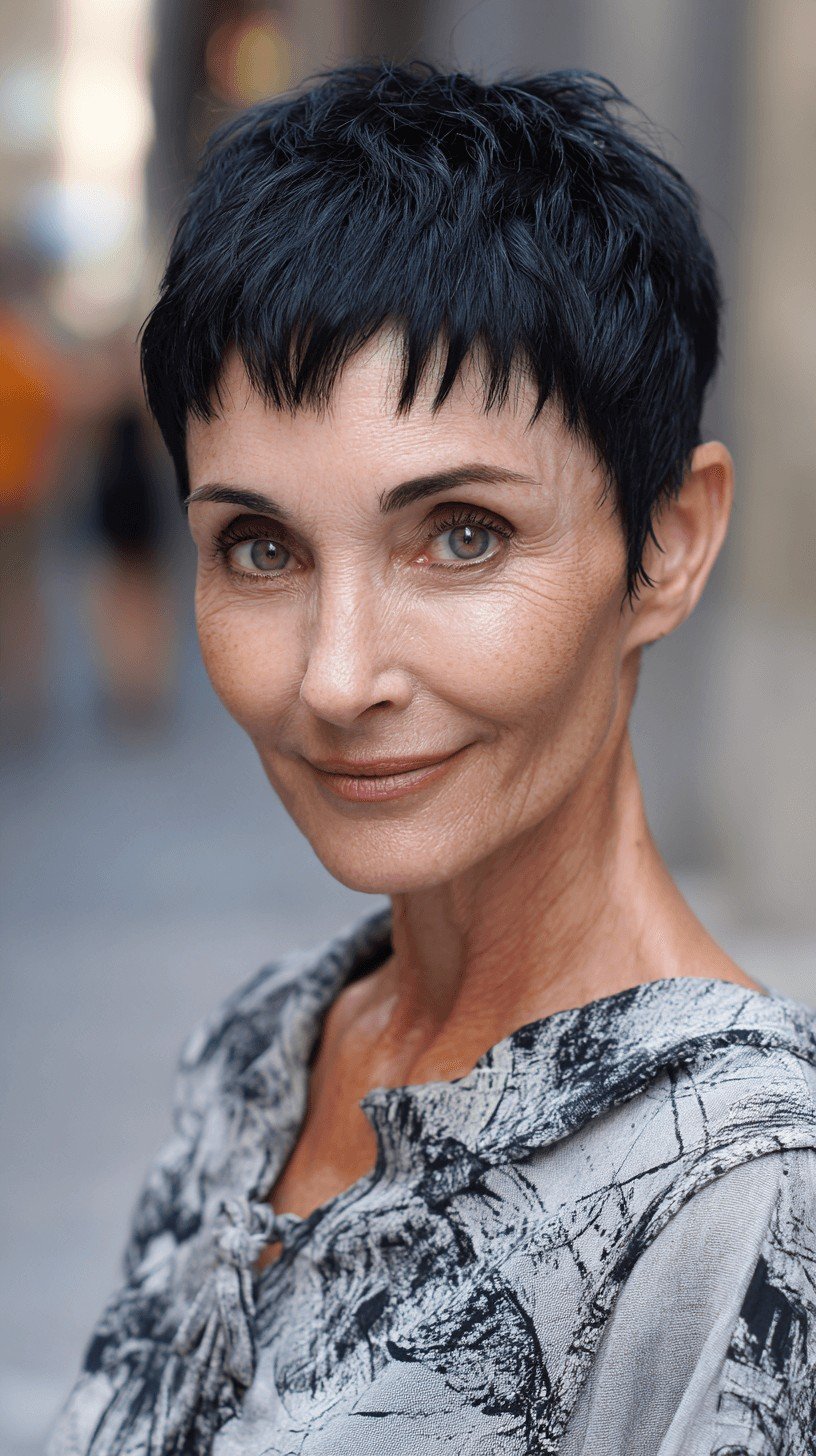 Edgy Textured Short Cut with Defined Fringe