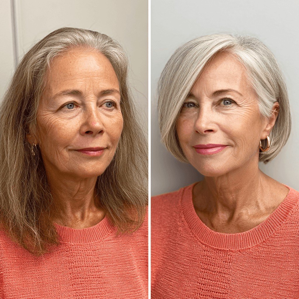 Elegant Long Bob with Soft Angled Layers