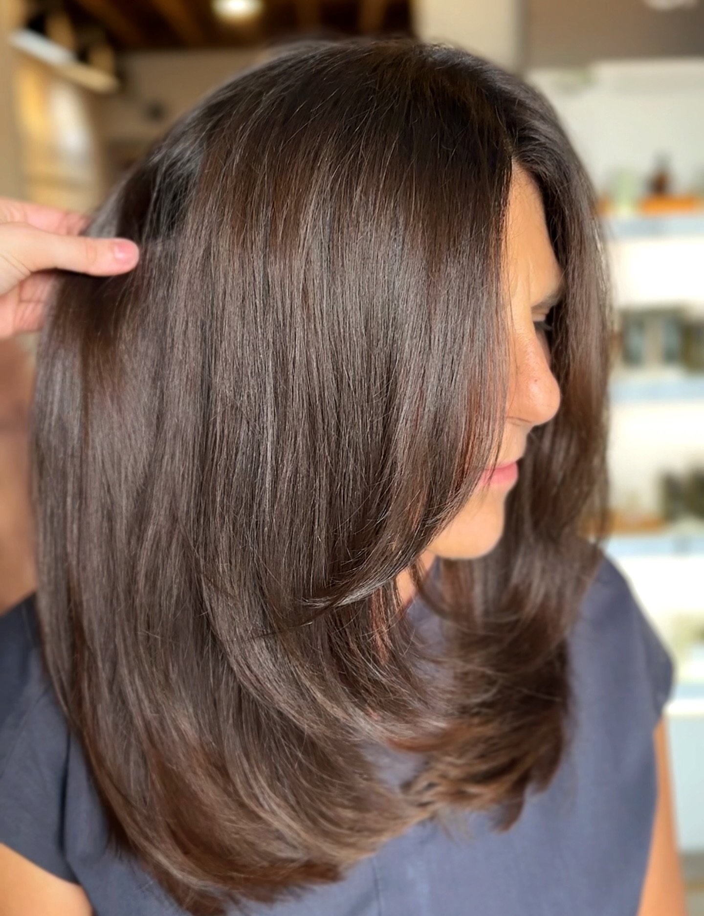 Elegant Long Layers with Soft Face-Framing Movement
