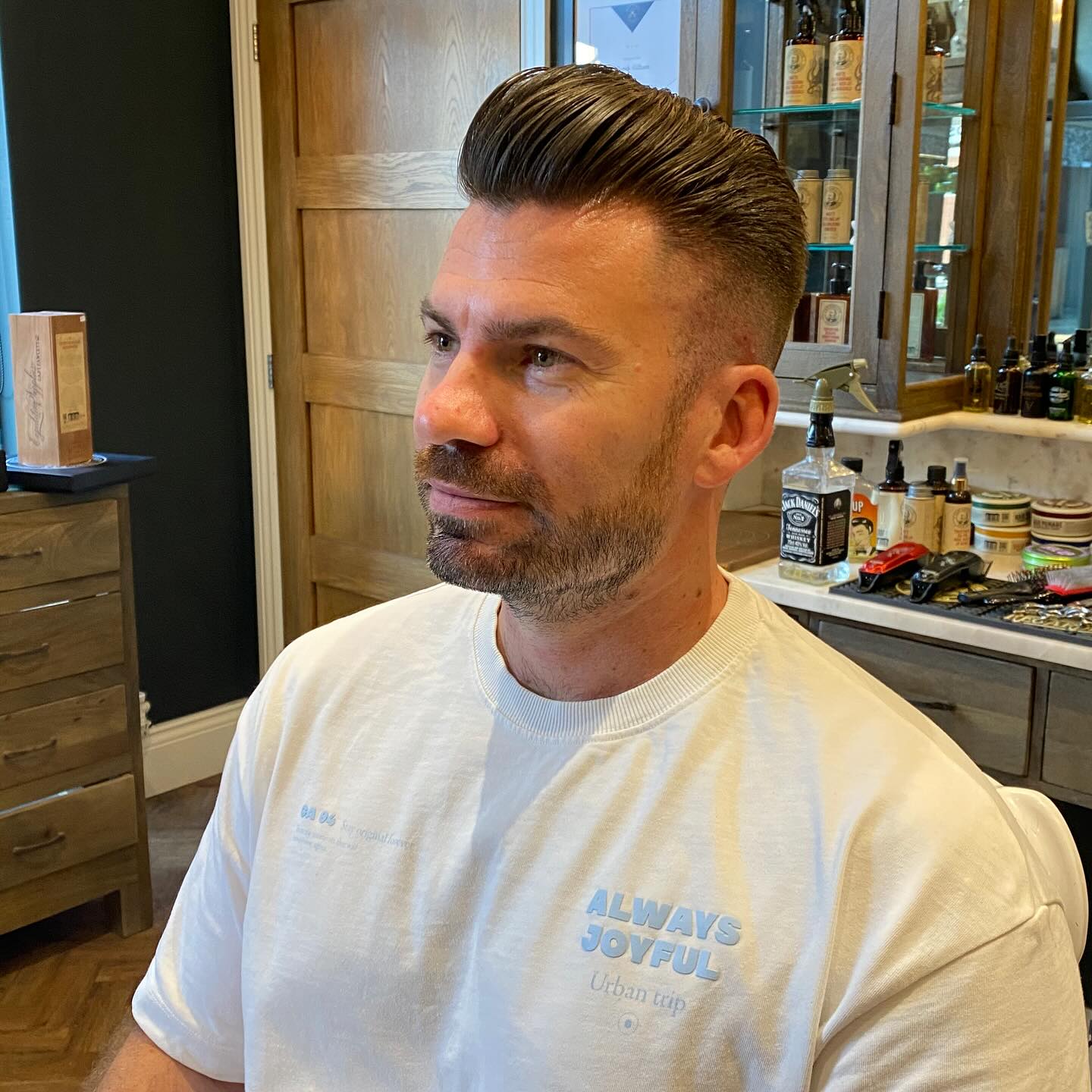 Modern Textured Pompadour with Faded Sides