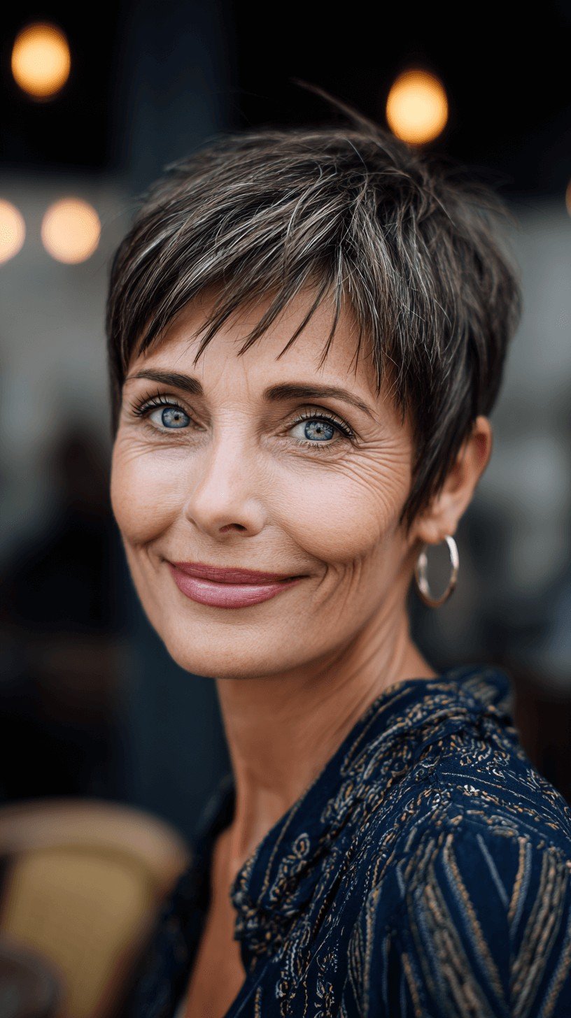 Modern Textured Short Pixie with Subtle Highlights